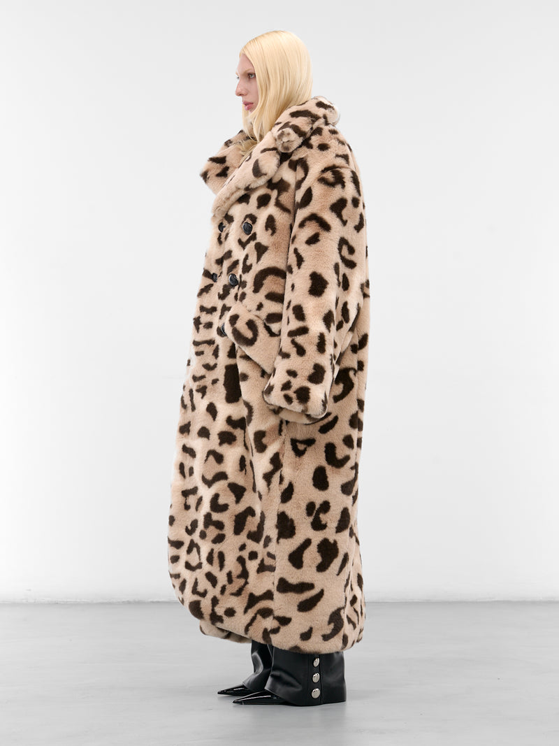 Oversized Leopard Print Fur Coat (VAQ10C001-BROWN-LEOPARD)