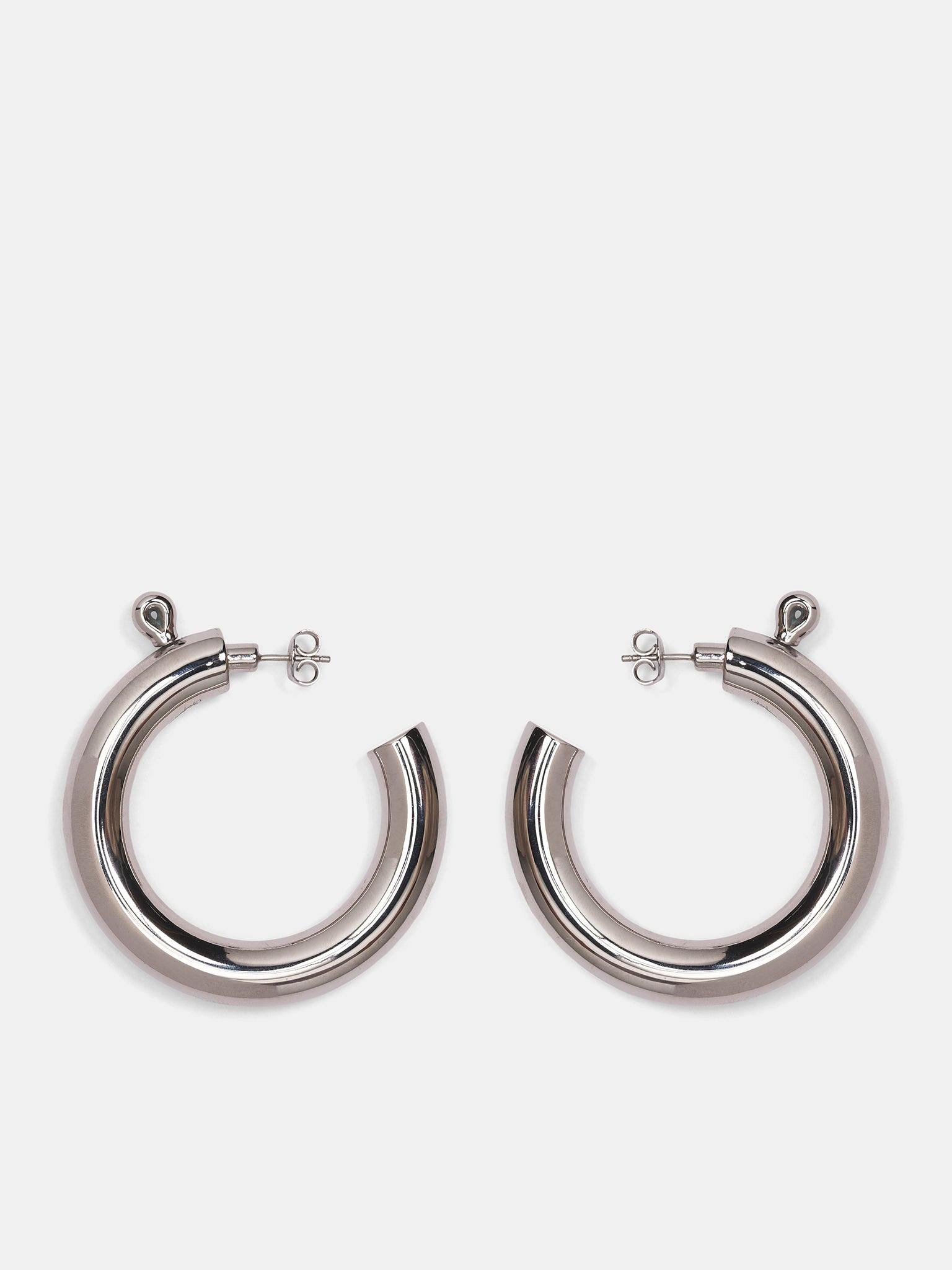 D'Heygere Spring Clasp Hoop Earrings (VAQ10K803-SILVER)