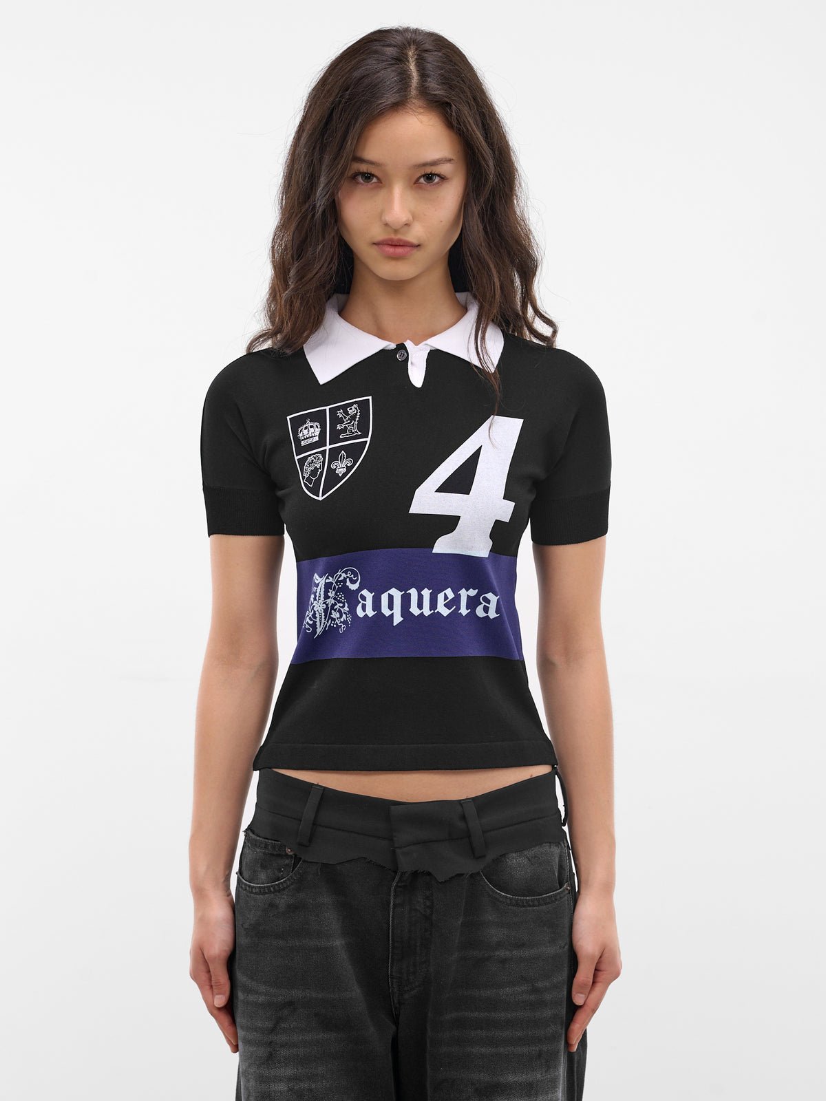 Black Slim Rugby Polo (VAQ11N004-BLACK)