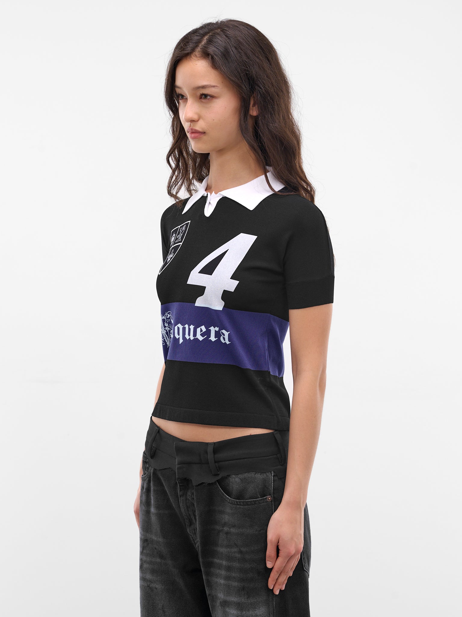 Black Slim Rugby Polo (VAQ11N004-BLACK)