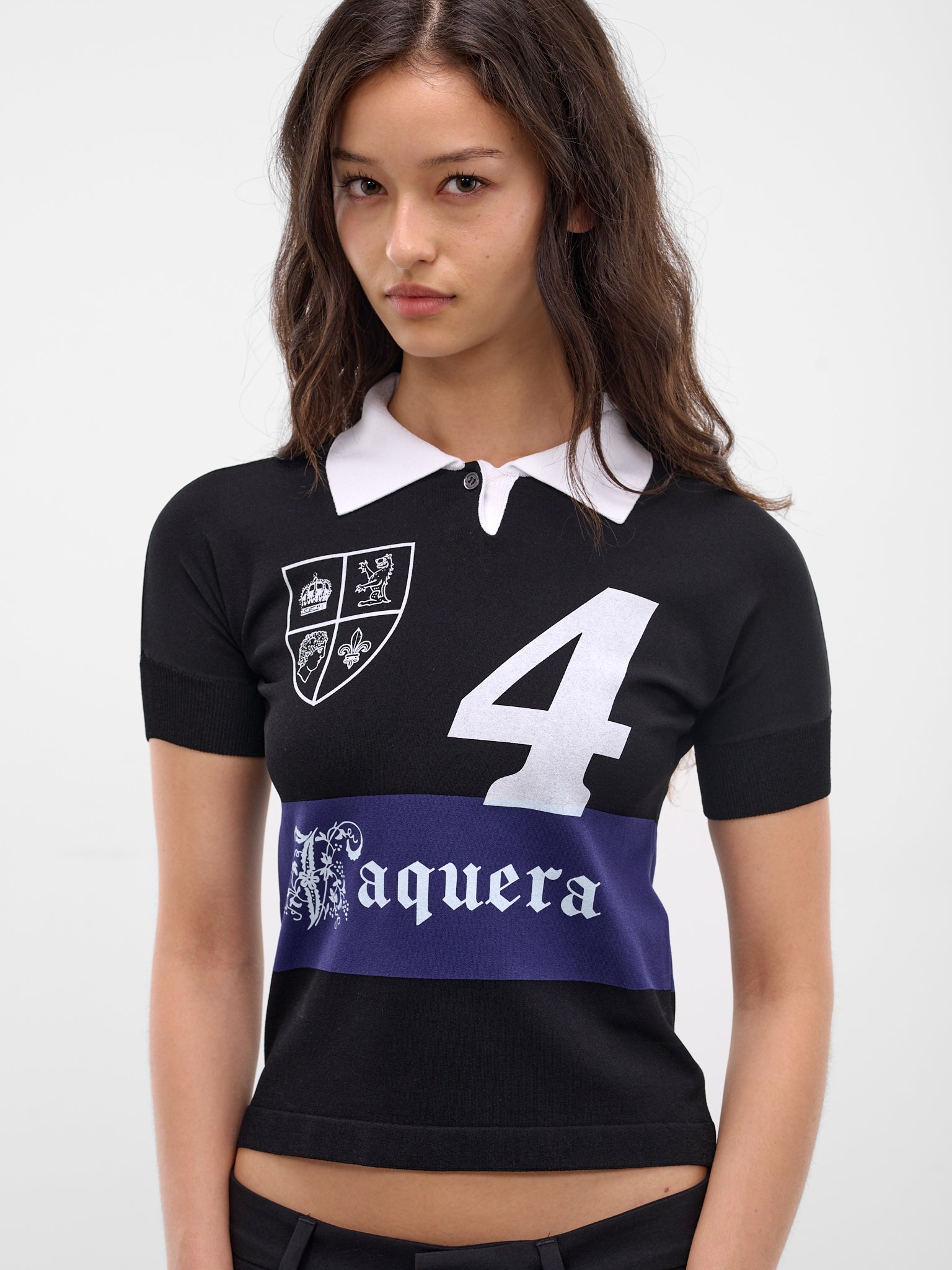 Black Slim Rugby Polo (VAQ11N004-BLACK)