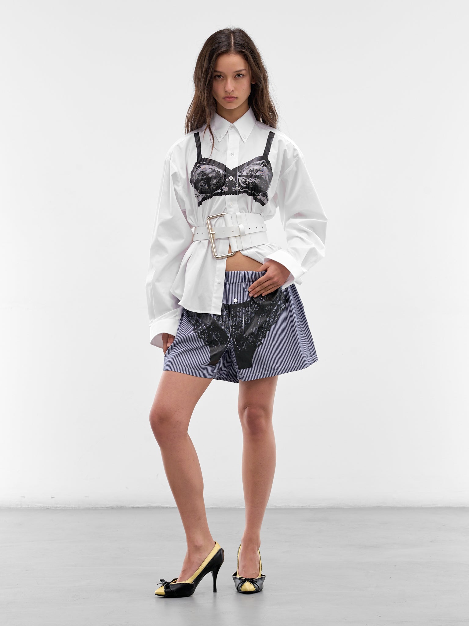 Striped Trompe L'oeil Boxer Shorts (VAQ11P021-WHITE-BLUE)