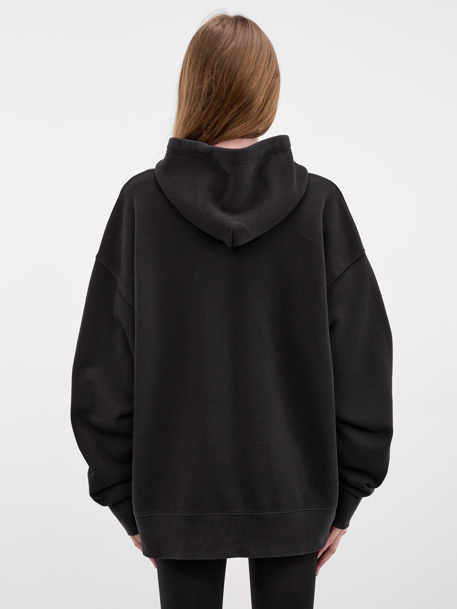 Black Trompe L'oeil Lingerie Hoodie (VAQ11T034-WASHED-BLACK)