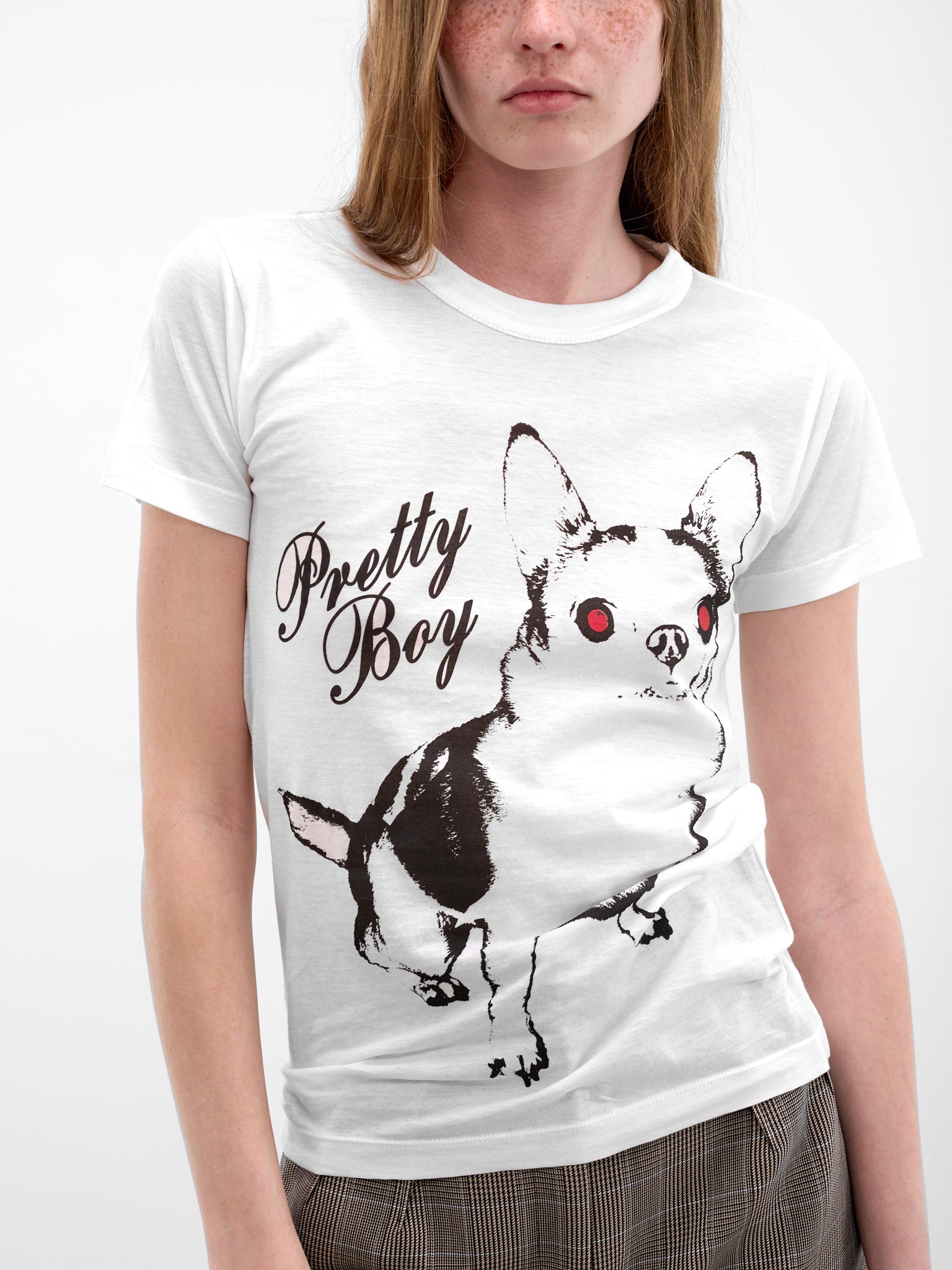 White Cotton Pretty Boy Tee (VAQ11T036-WHITE)