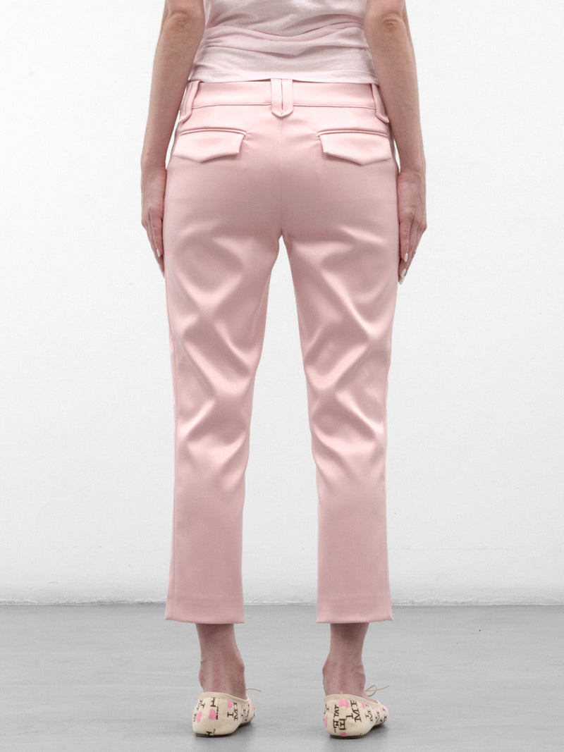 Pink Satin Cigarette Trousers (VAQ12P010-PINK)
