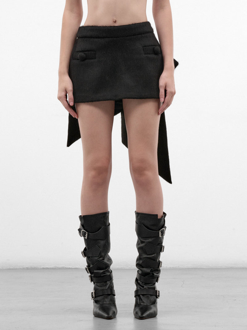 Black Bow Mini Skirt (VAQ12S005-BLACK)
