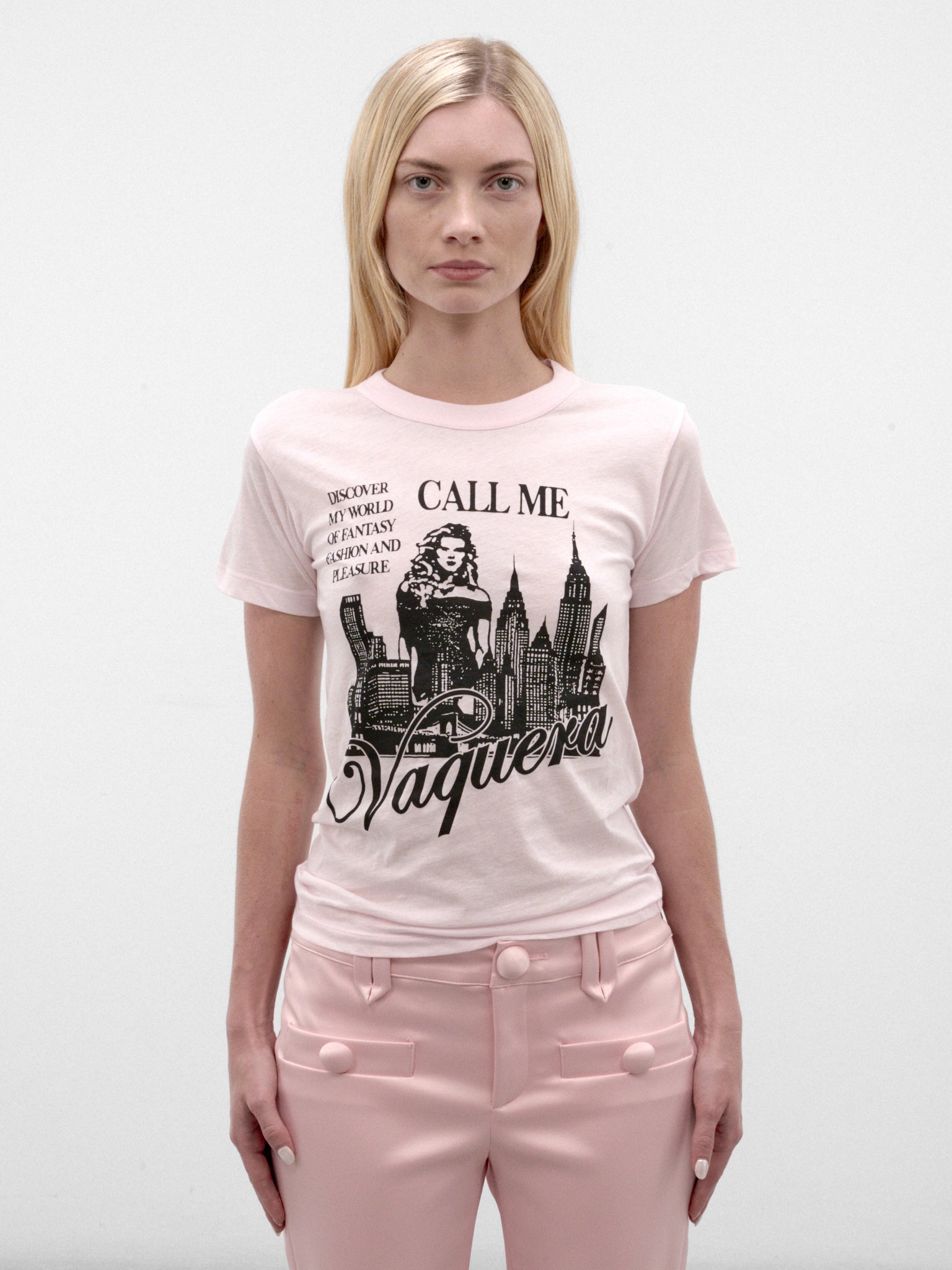 Cotton Vaquera City Graphic Tee (VAQ12T003-PINK)