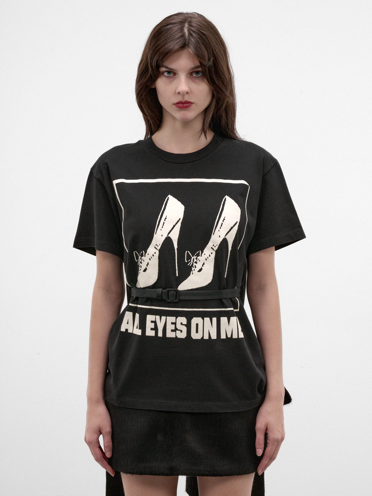 Black Cotton Heels Graphic Tee (VAQ12T020-BLACK)
