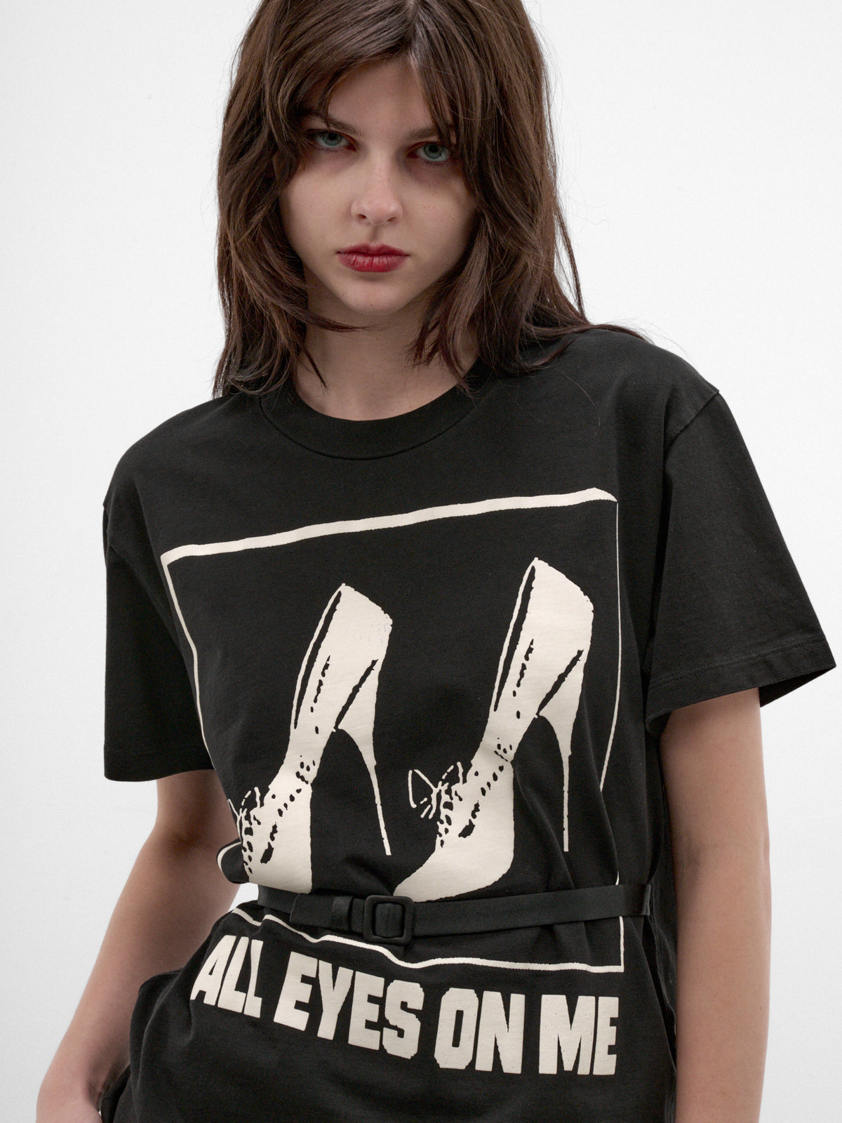 Black Cotton Heels Graphic Tee (VAQ12T020-BLACK)