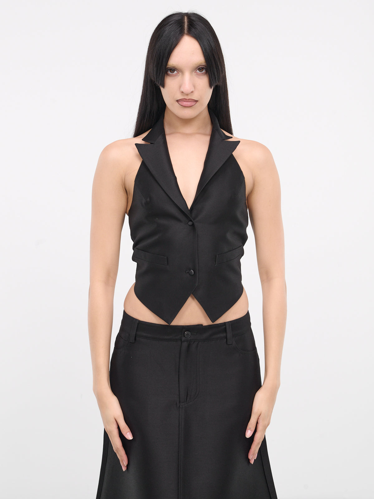 Back Chain Blazer Vest (VE-01BK-BLACK)