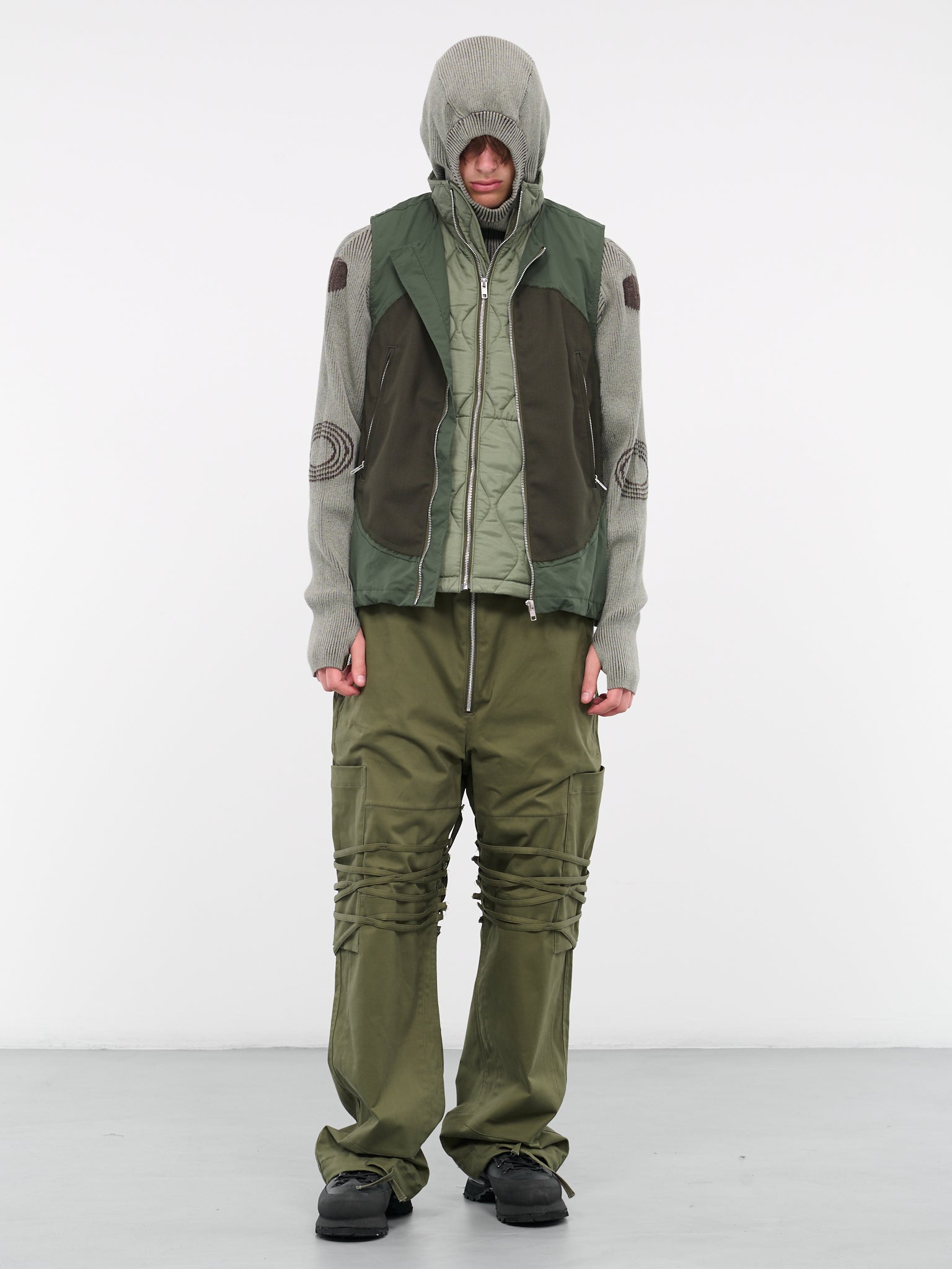 Strap Layered Trousers (PT03-KHAKI)