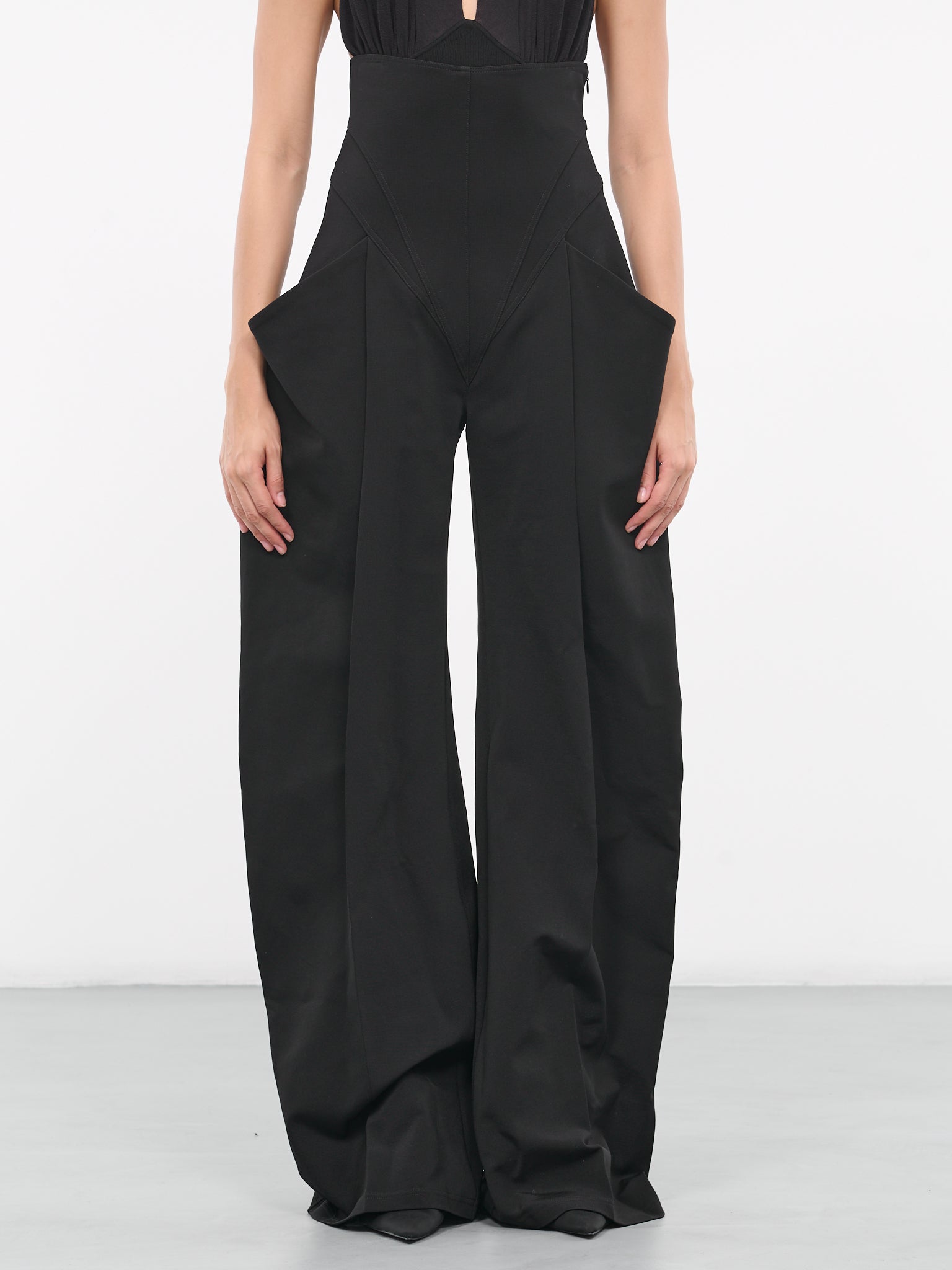 High-Waist Trousers (VEPX30005A-VXE025-BLACK)