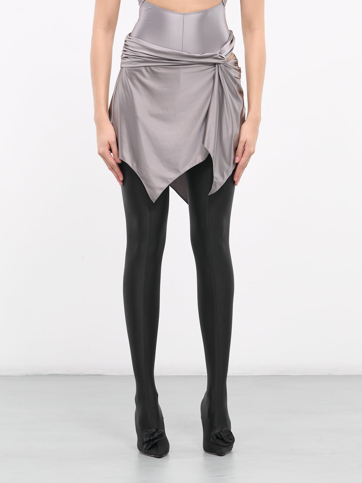 Draped Mini Skirt (VEPY35031A-VYE071-PASTEL-GREY)