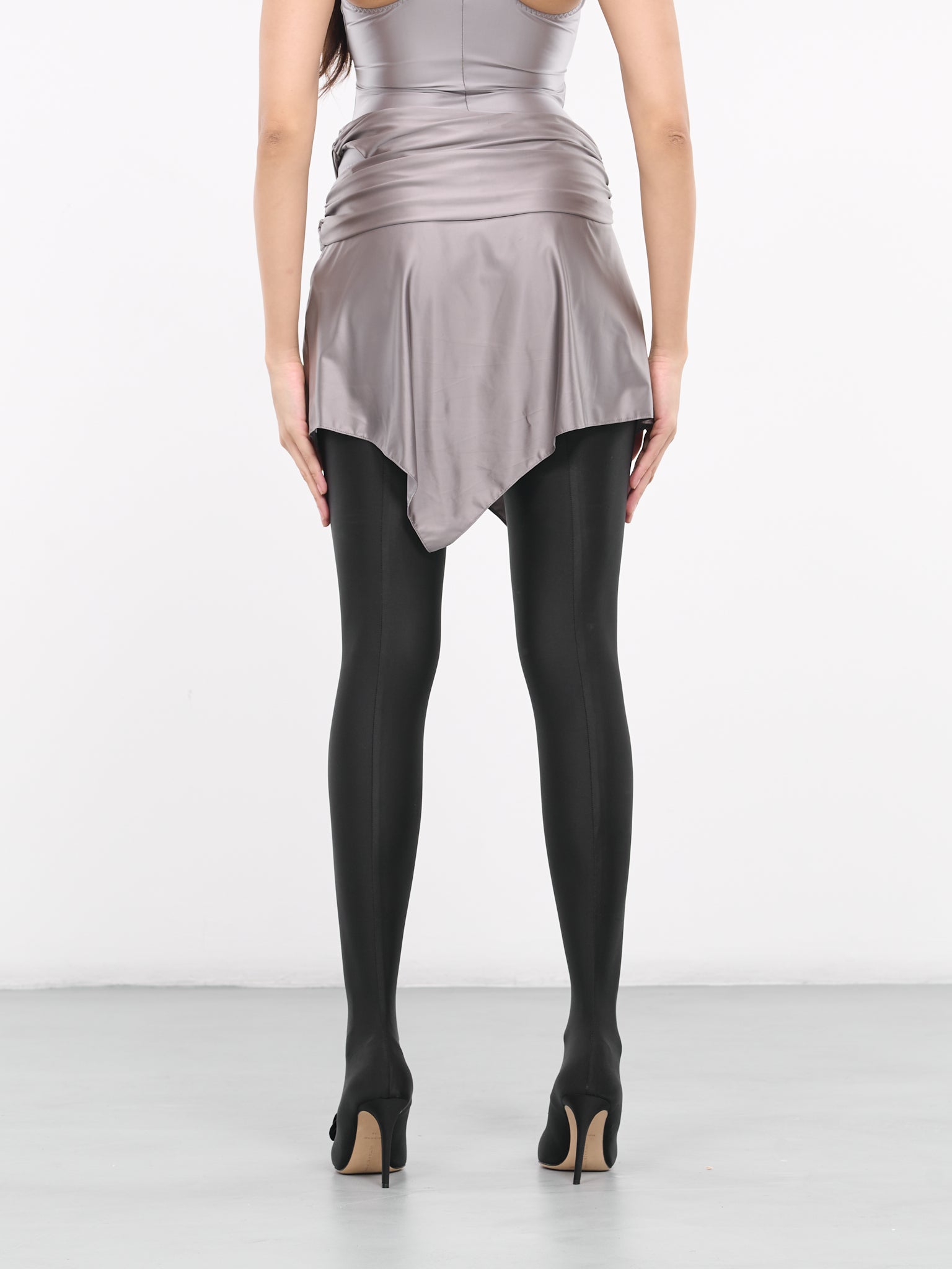 Draped Mini Skirt (VEPY35031A-VYE071-PASTEL-GREY)