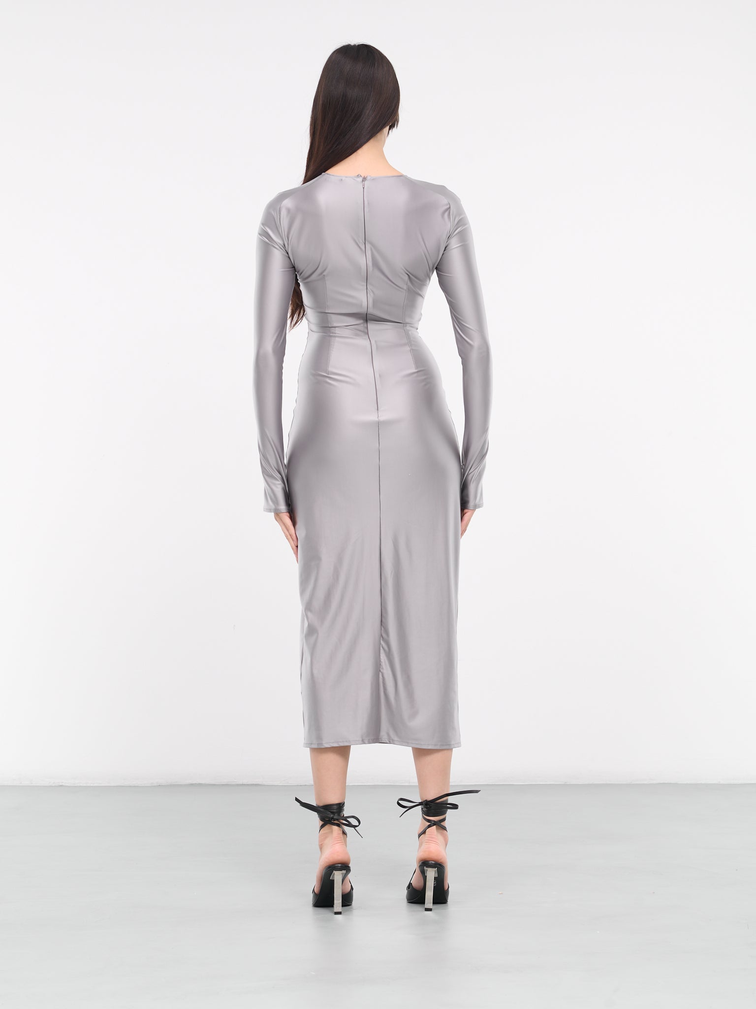 Ruched Maxi Dress (VEPY50040A-VYE071-PASTEL-GREY)