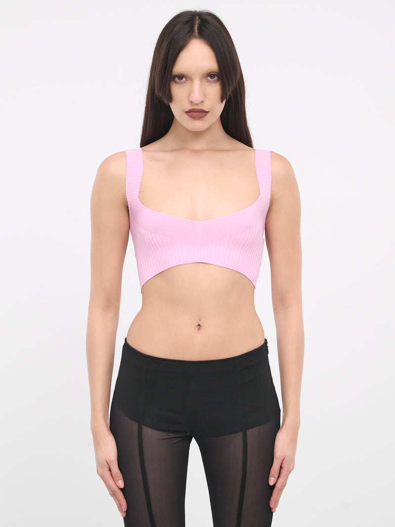 Rib-Knit Crop Top (VEPY75058A-VYE600-MEDIUM-PINK)