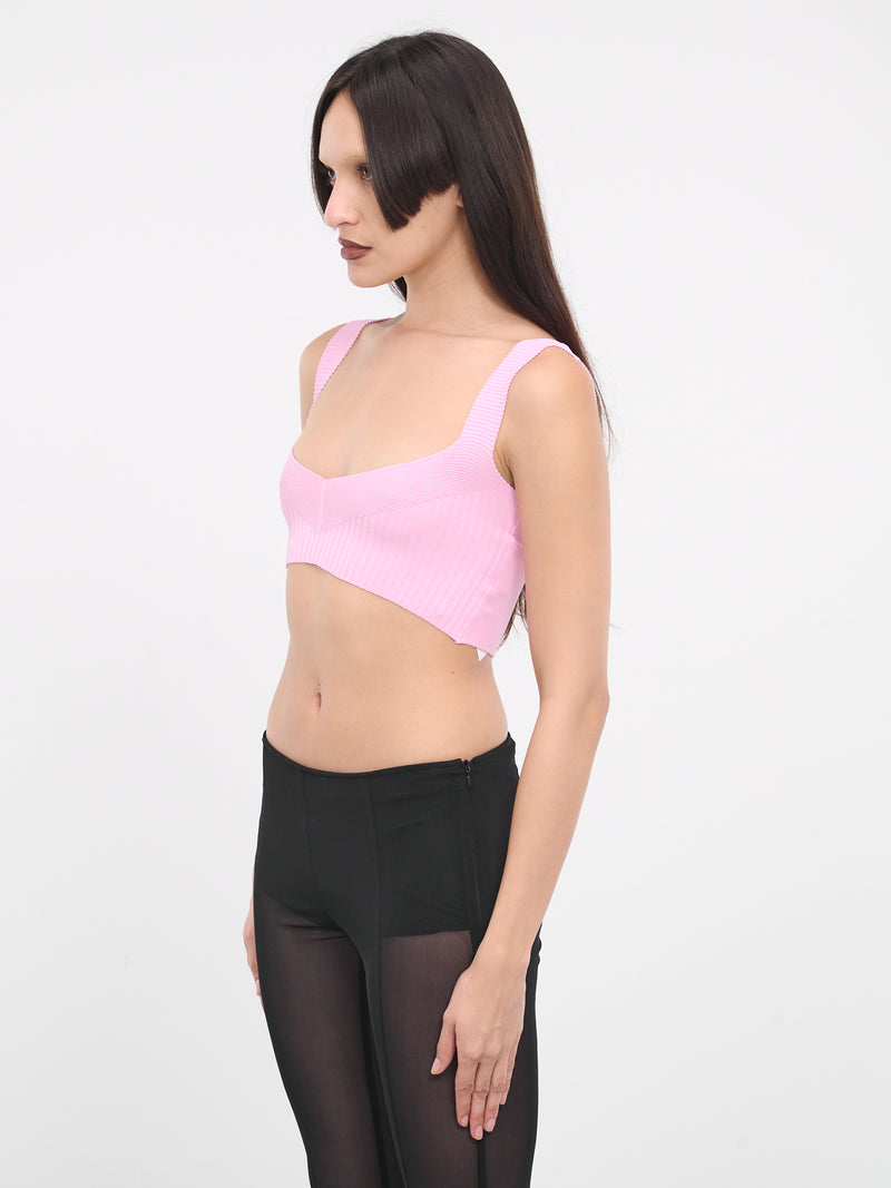 Rib-Knit Crop Top (VEPY75058A-VYE600-MEDIUM-PINK)
