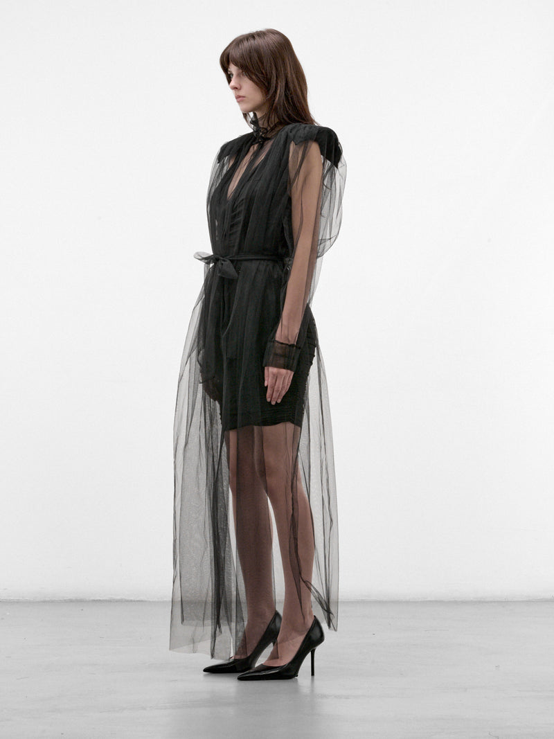Black Sheer Vera Trench Coat (VERA-FW26-3003-BLACK)