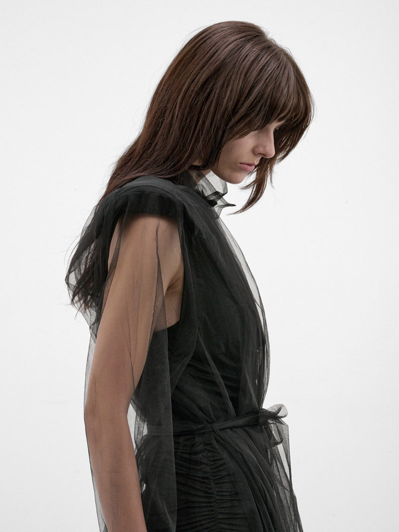 Black Sheer Vera Trench Coat (VERA-FW26-3003-BLACK)