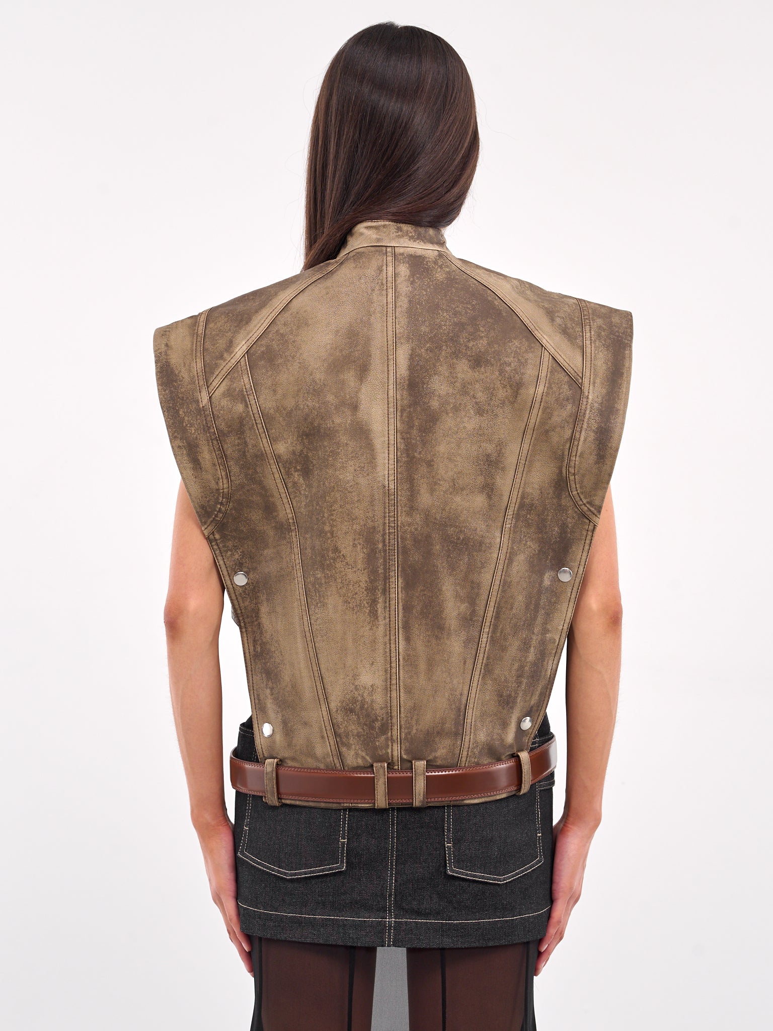 Suede Box Vest (VEVLBR01-WASHED-BROWN)