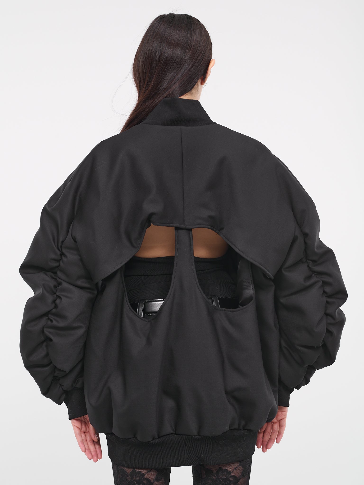 Cut-Out Bomber Jacket (VEWX10004A-VXE024XX-BLACK)