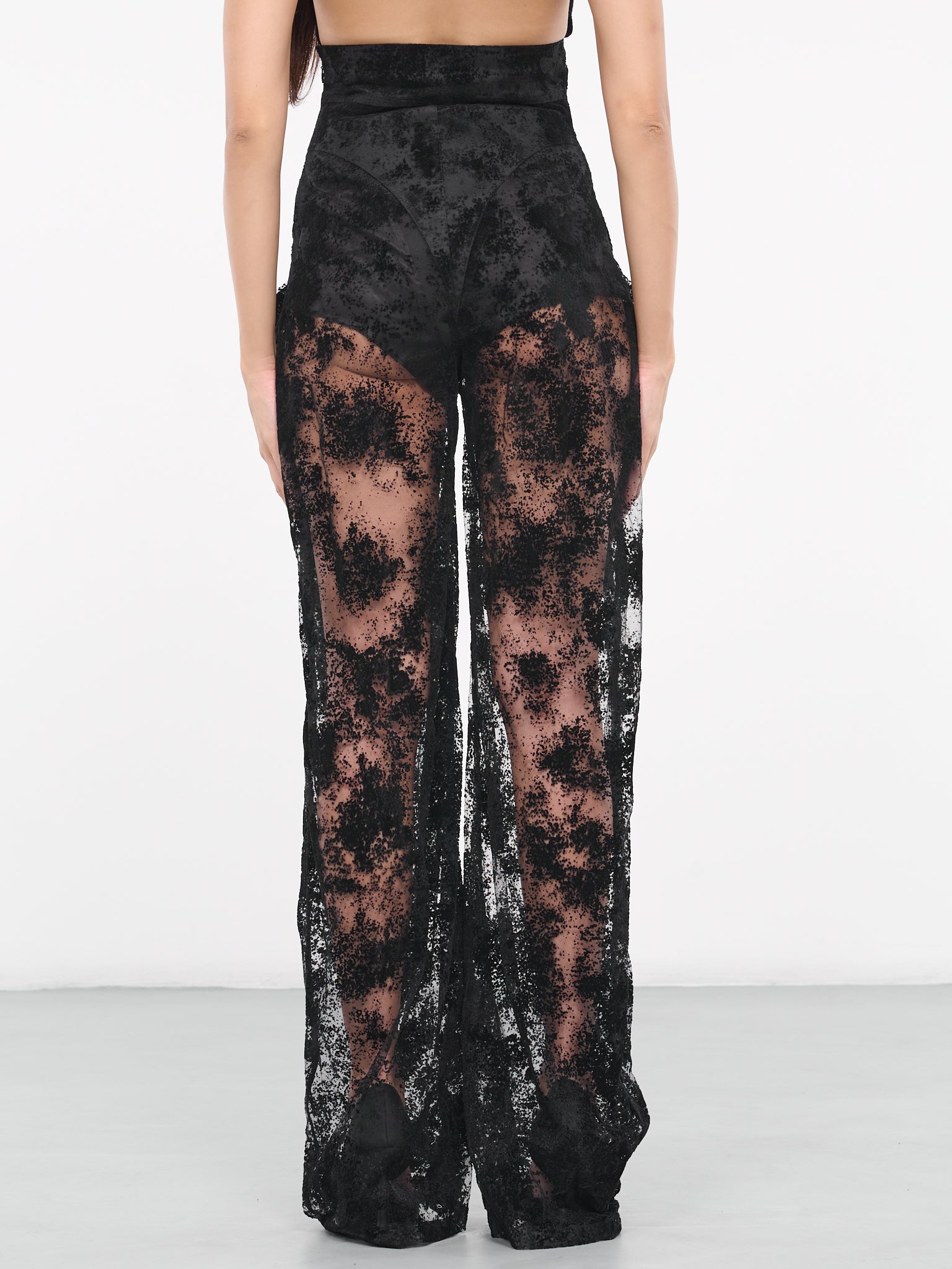 Lace High-Waist Trousers (VEWX30005A-VXE029-BLACK)