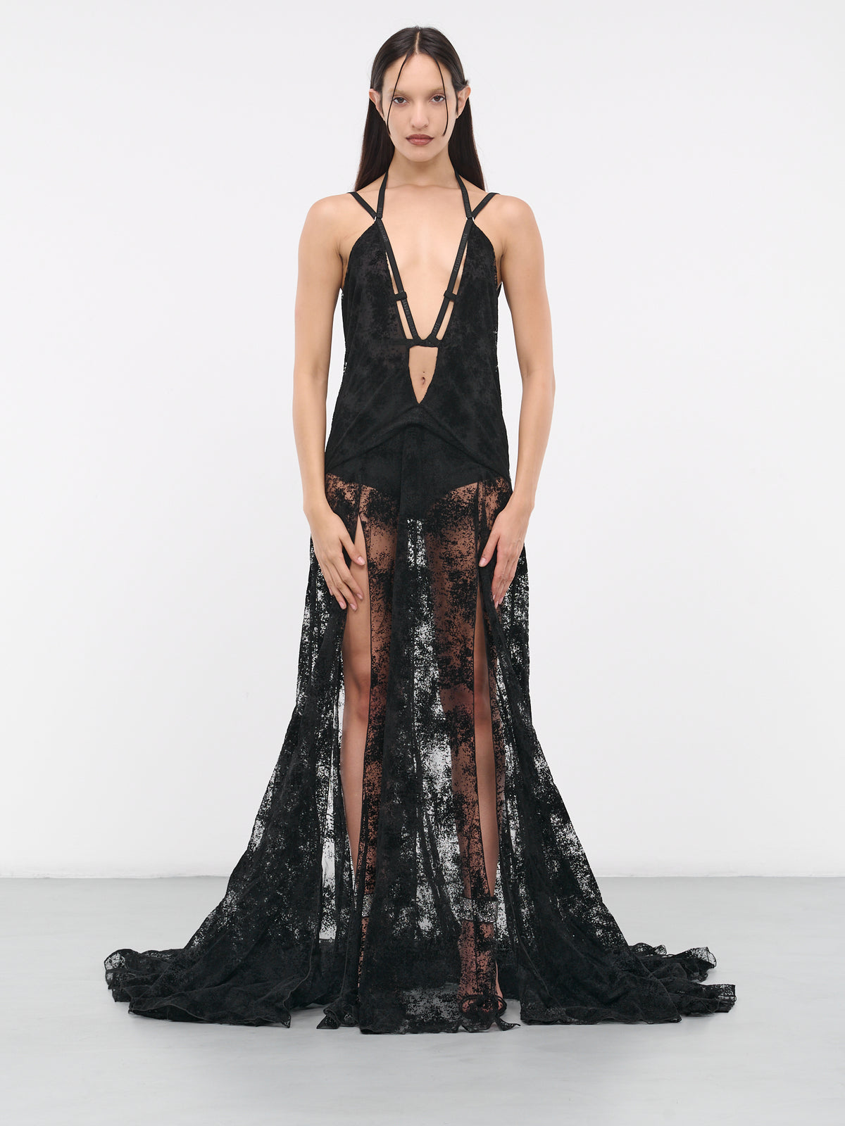 Sheer Train Dress (VEWX50011A-BLACK)