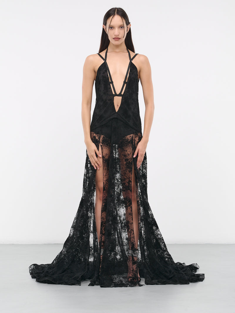 Sheer Train Dress (VEWX50011A-BLACK)