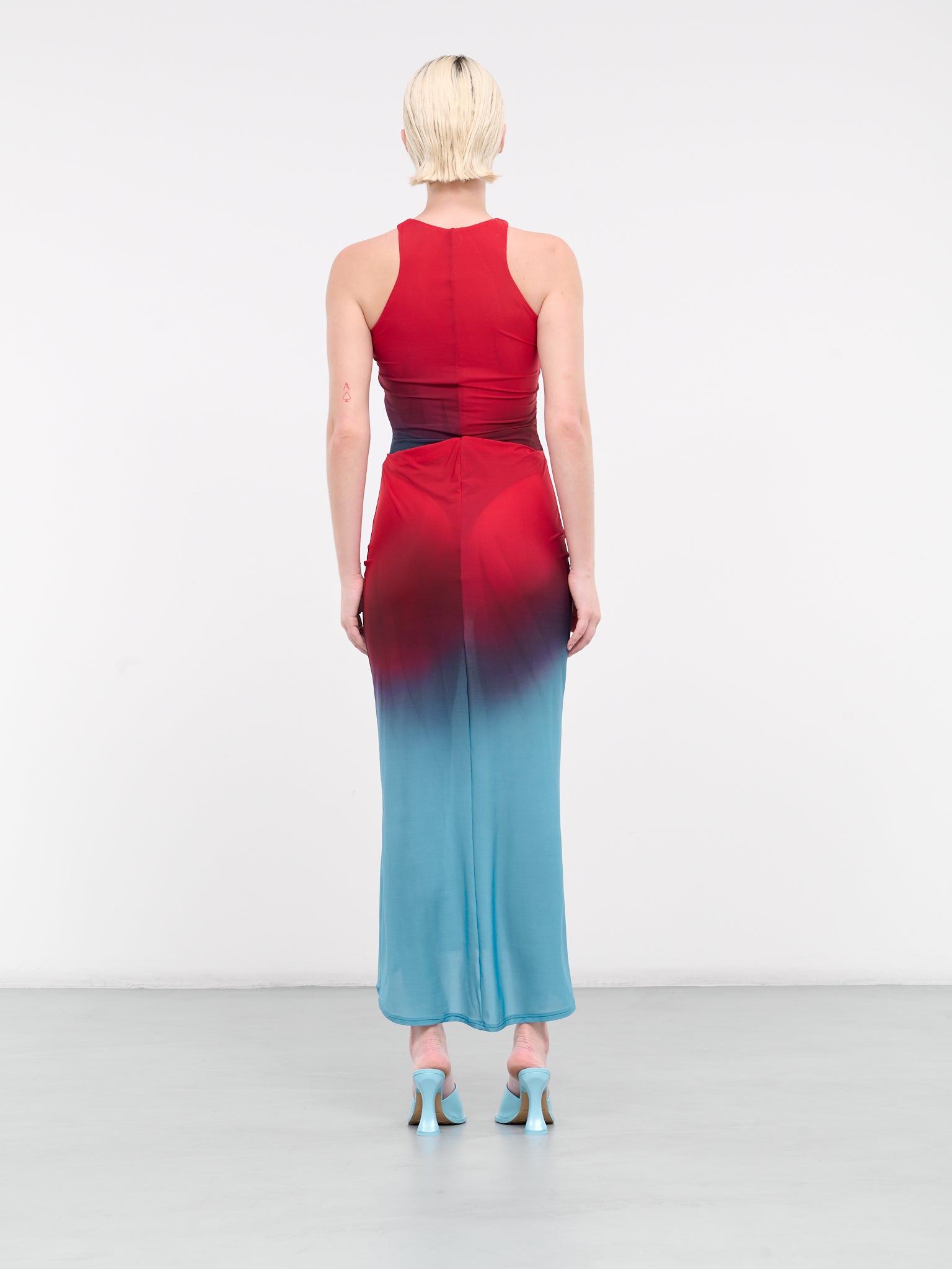 Alessandro Vigilante | H.Lorenzo|Printed Tulle Maxi Dress (VEWY50064A-VYE083-BRIGHT-RED) Alessandro Vigilante | H.Lorenzo|Printed Tulle Maxi Dress (VEWY50064A-VYE083-BRIGHT-RED)
