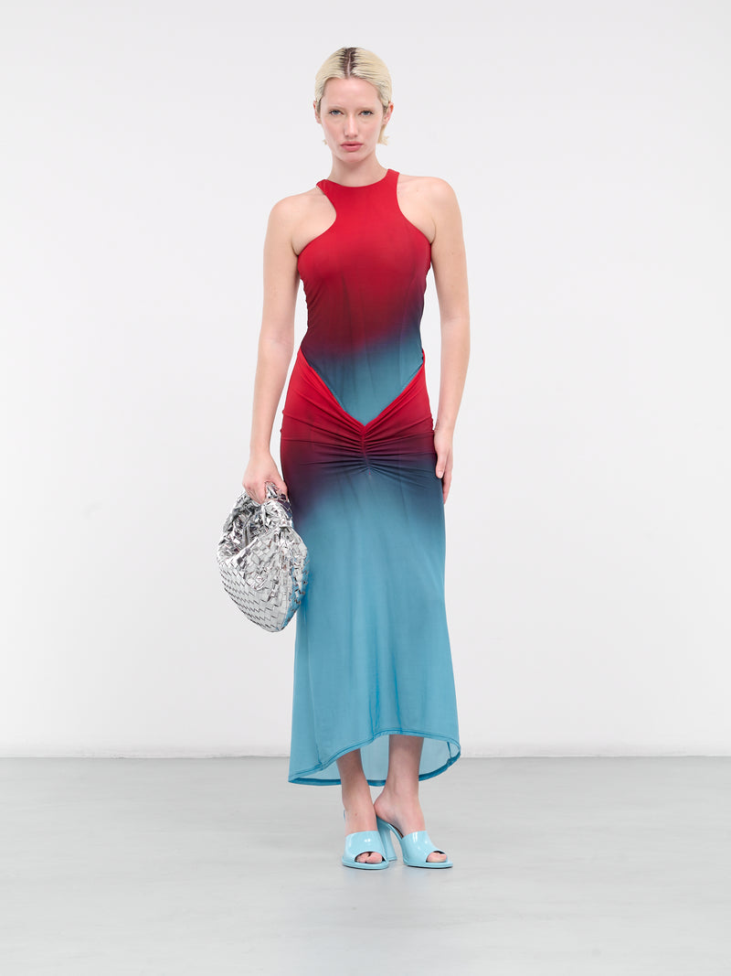 Printed Tulle Maxi Dress (VEWY50064A-VYE083-BRIGHT-RED)