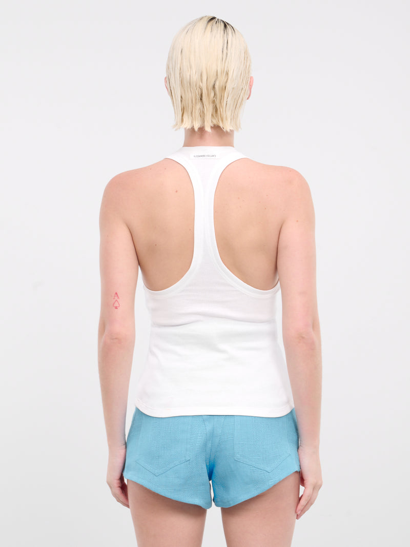 Ribbed Tank Top (VEWY65047A-VYE058-WHITE)