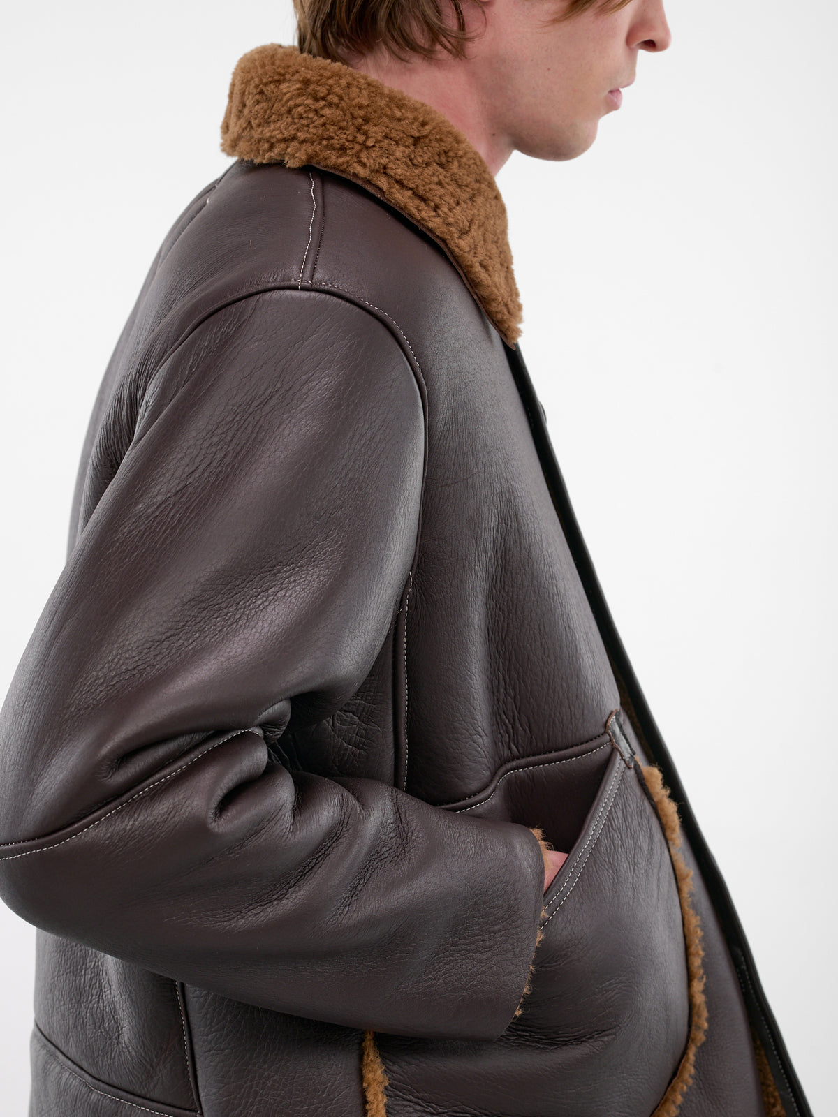 Brown Lamb Leather Shearling Jacket (CF-20-10-06-01-BROWN)