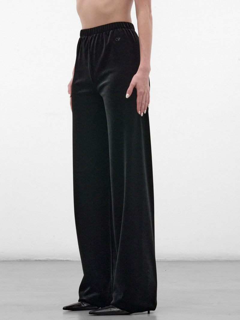 Black Velvet Relaxed Trousers (WH27SP119B-BLACK)
