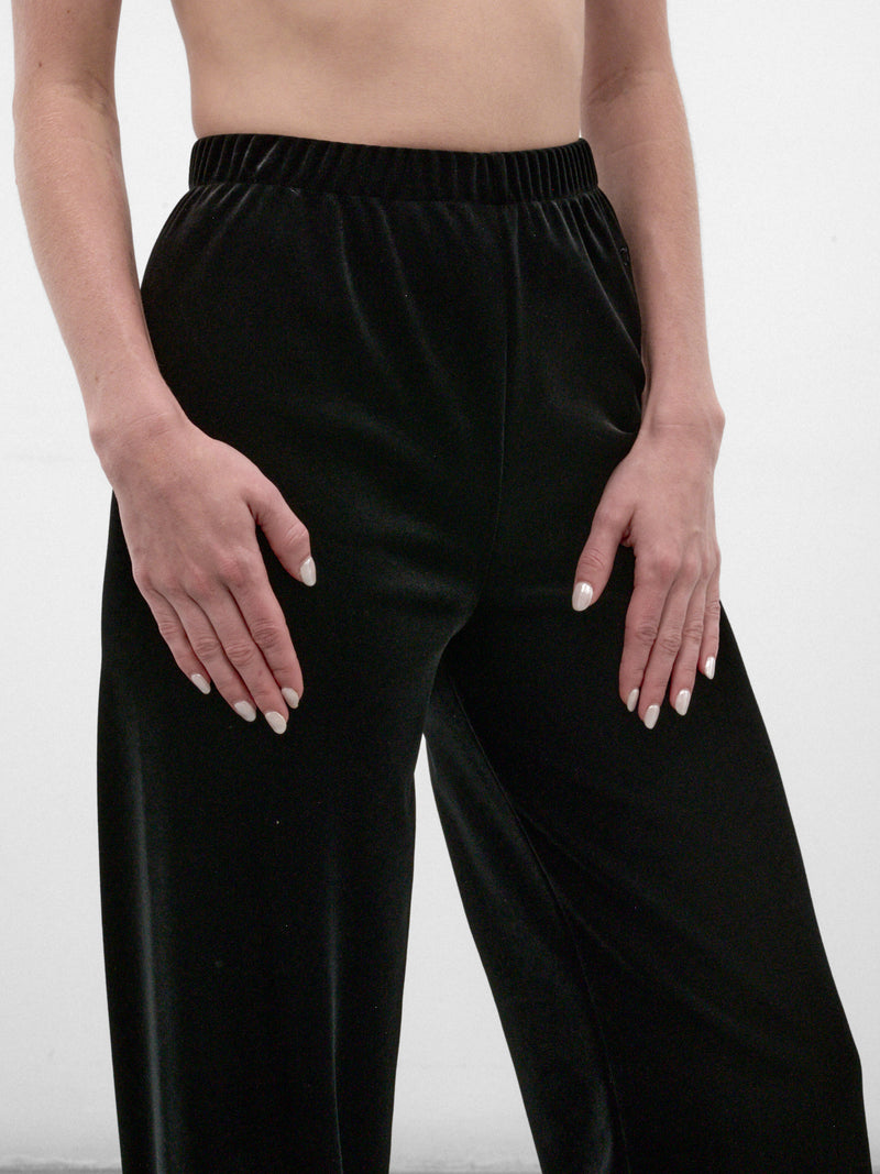 Black Velvet Relaxed Trousers (WH27SP119B-BLACK)