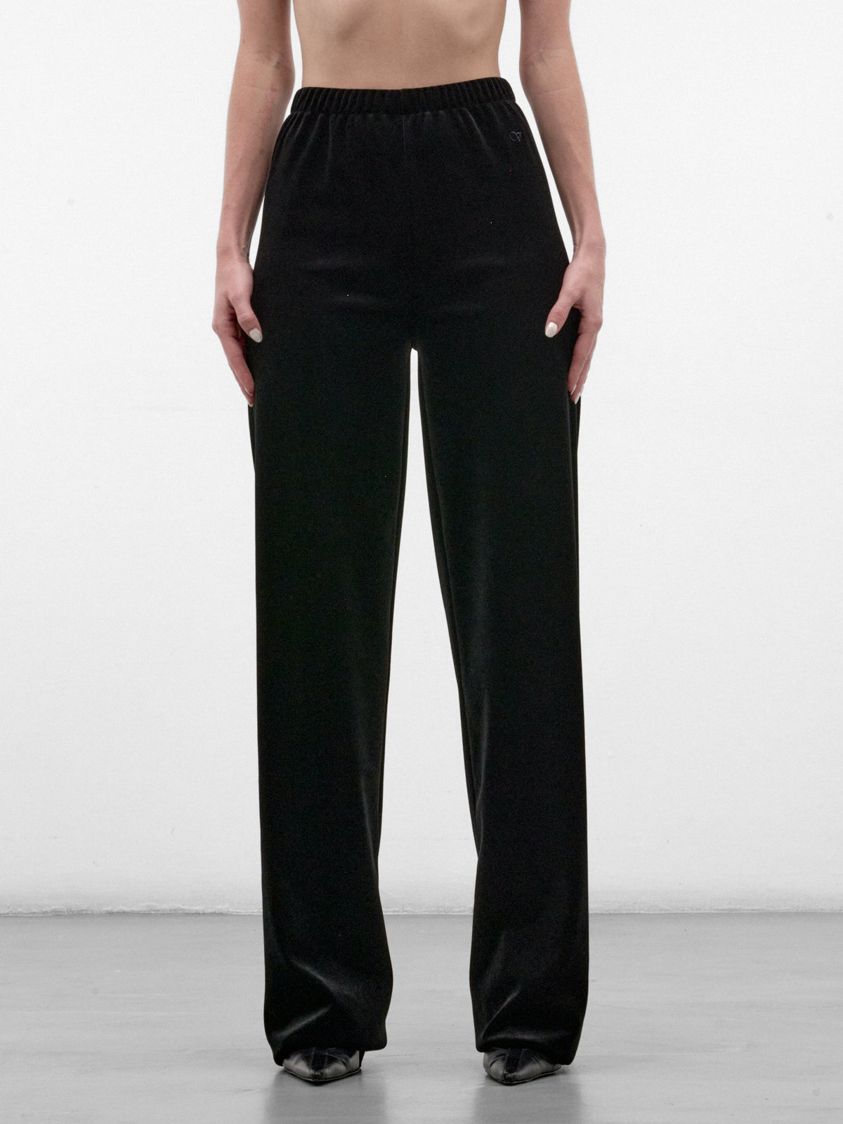 Black Velvet Relaxed Trousers (WH27SP119B-BLACK)