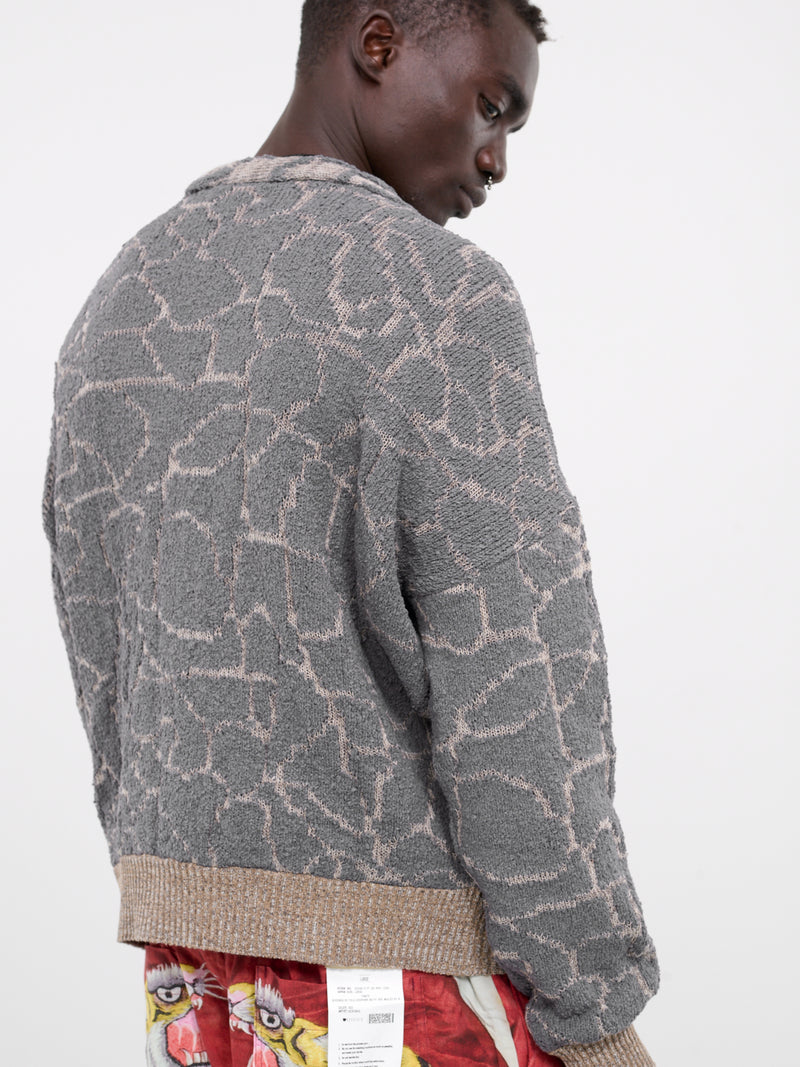 Reversible Paper-Yarn Cardigan (VIT017-J1-J2-GREY)