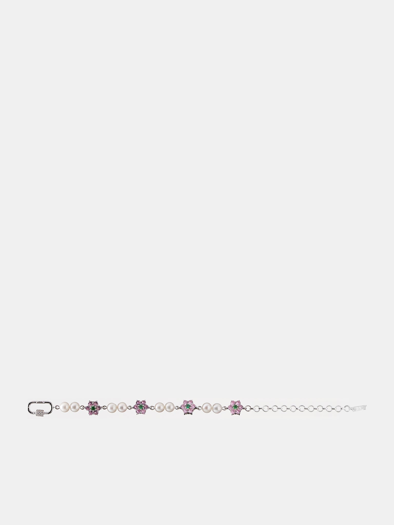 Flower & Pearl Bracelet (VJ-BL-012-WHITE-GOLD)