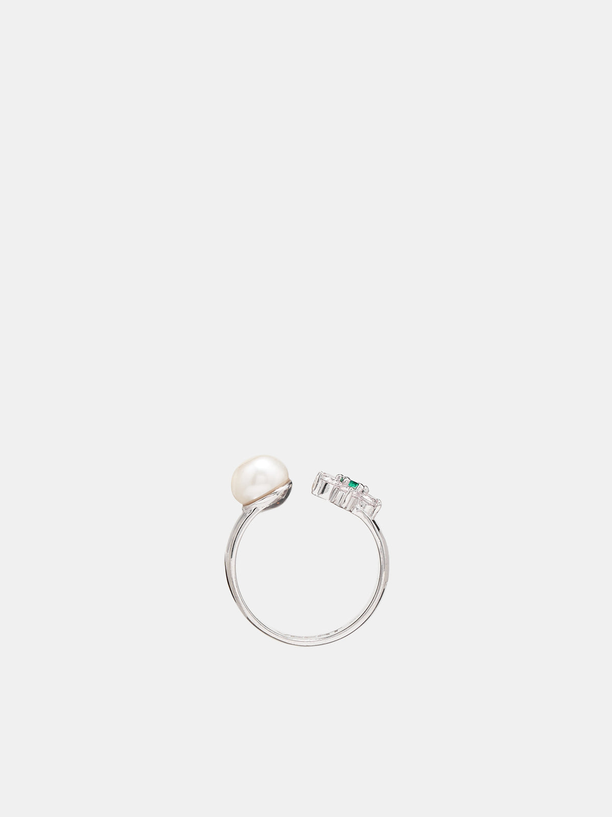 Flower & Pearl Ring (VJ-FR-013-WHITE-GOLD)