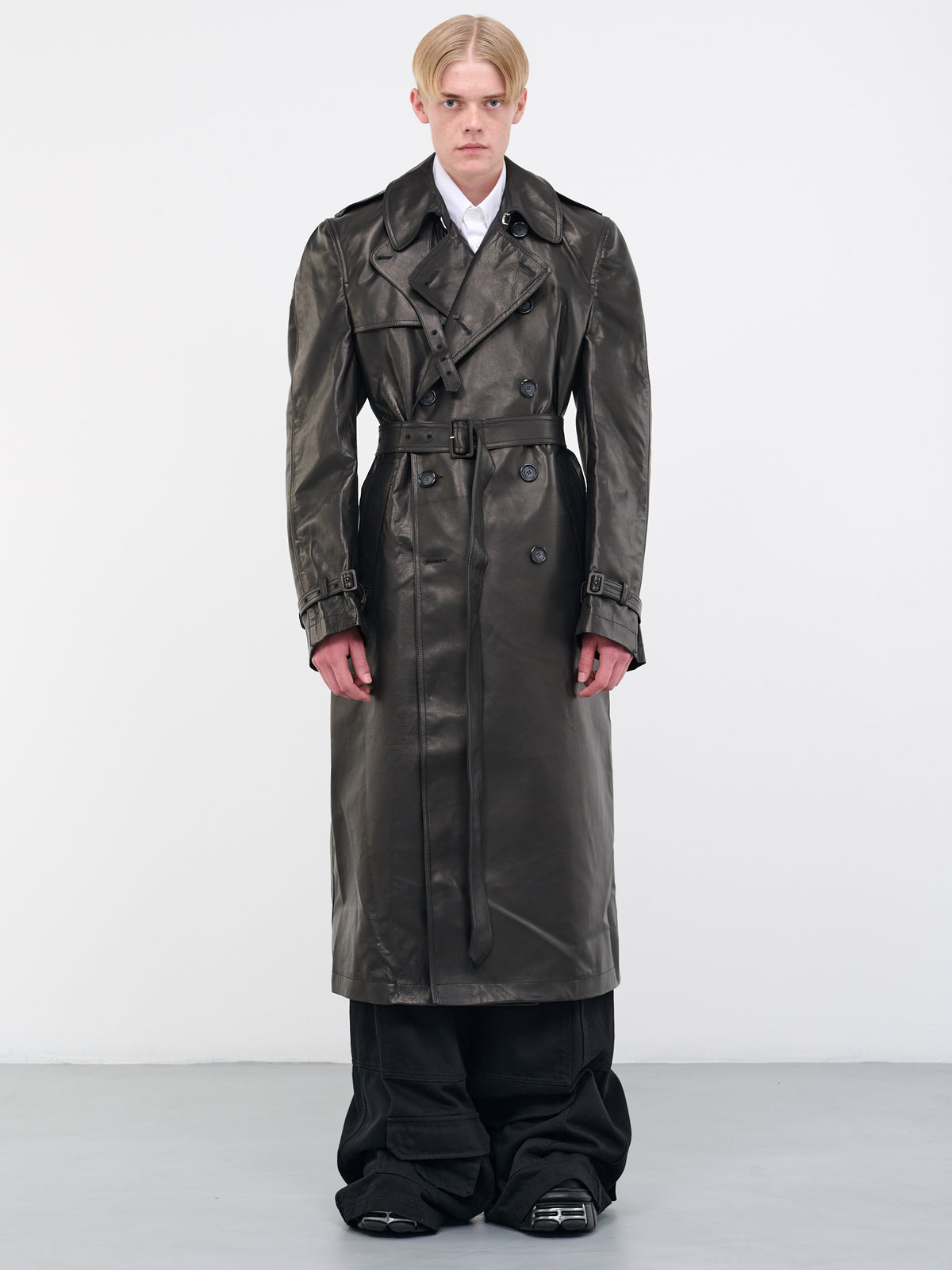 Leather Trench Coat (VL16CO200-BLACK)