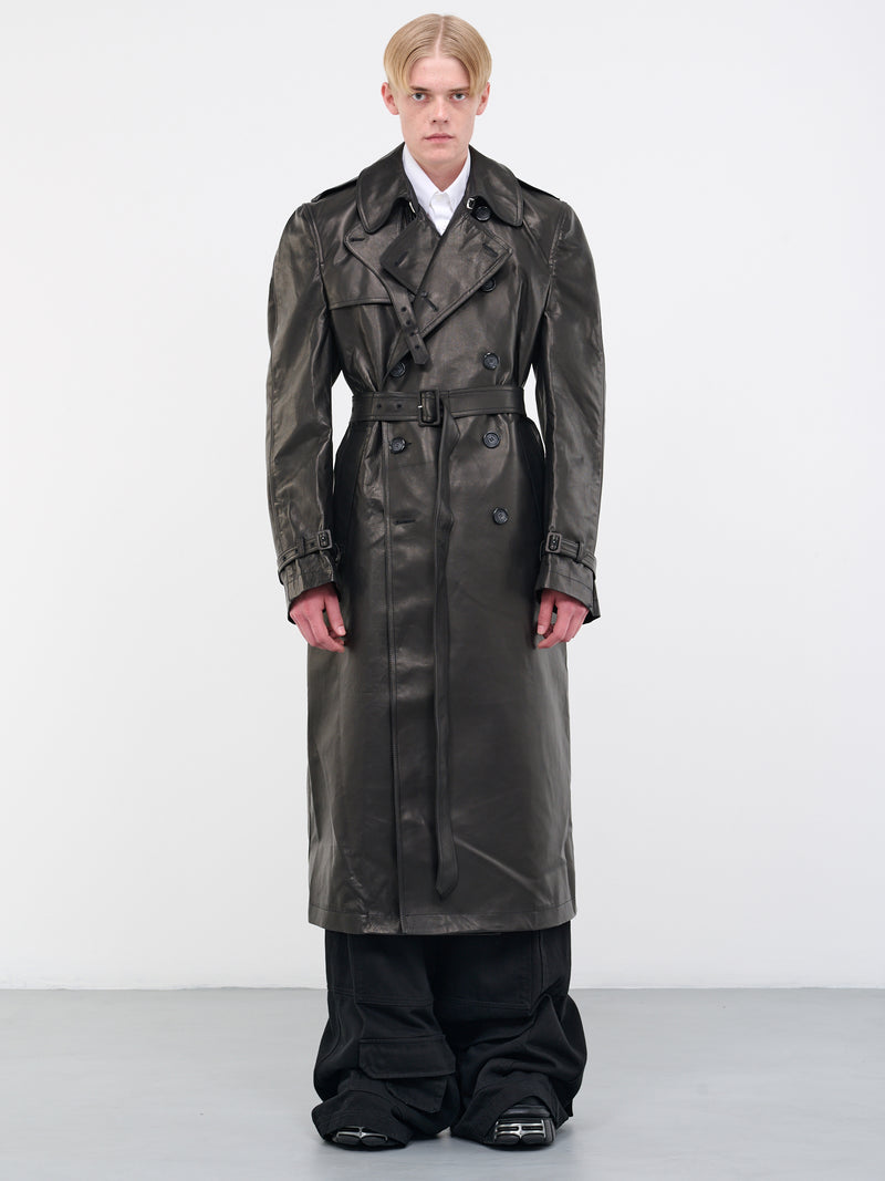 Leather Trench Coat (VL16CO200-BLACK)