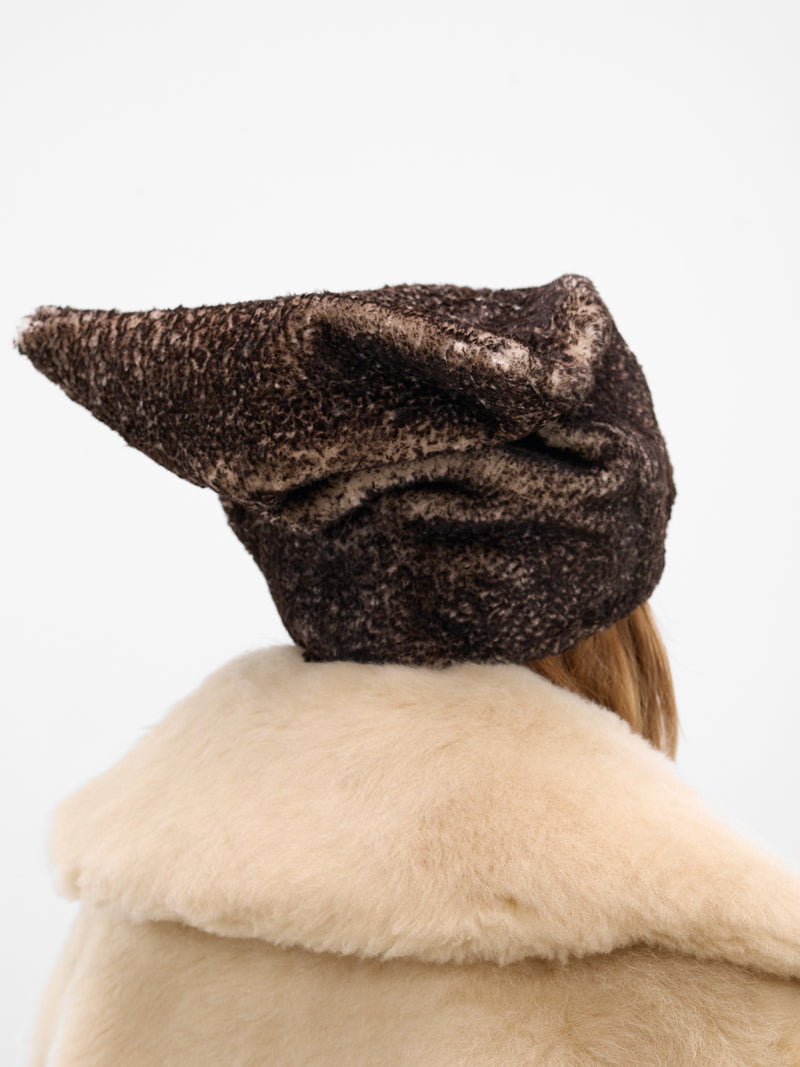 Gray Oversized Lamb Shearling Hat (VOXH0GRM-GREY-MARL)