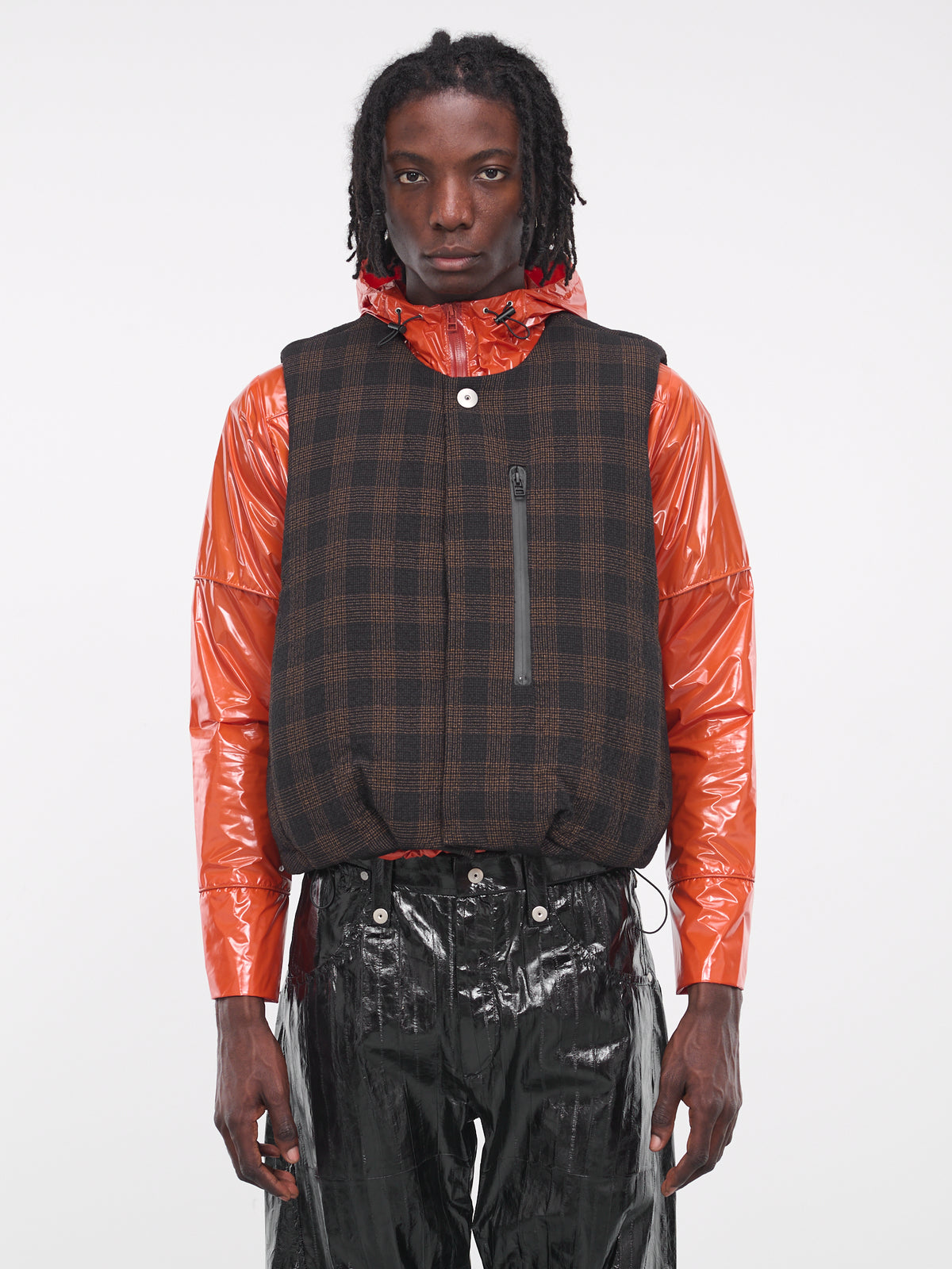 Padded Circle Vest (VST101-02-BROWN-CHECK)