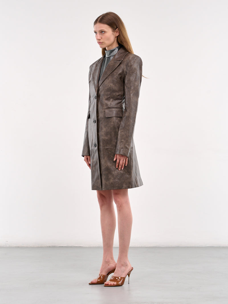Faux Leather Coat (W-134492-WARM-BROWN)