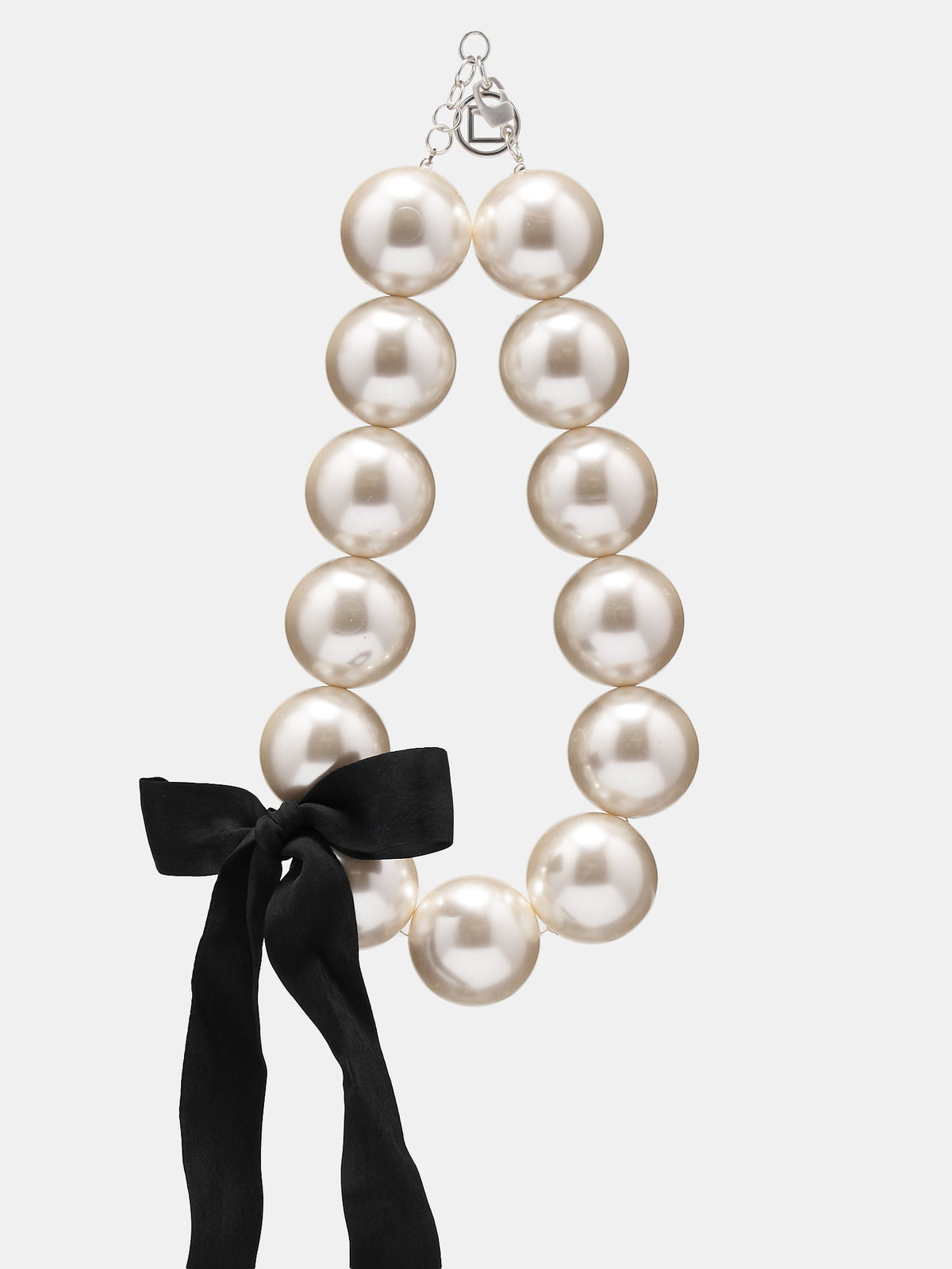 Long Bow Choker (JW02-SMALL-RIBBON-WH-WHITE)