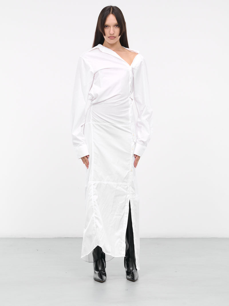 Asymmetric Shirt Dress (W220304A01-WHITE)
