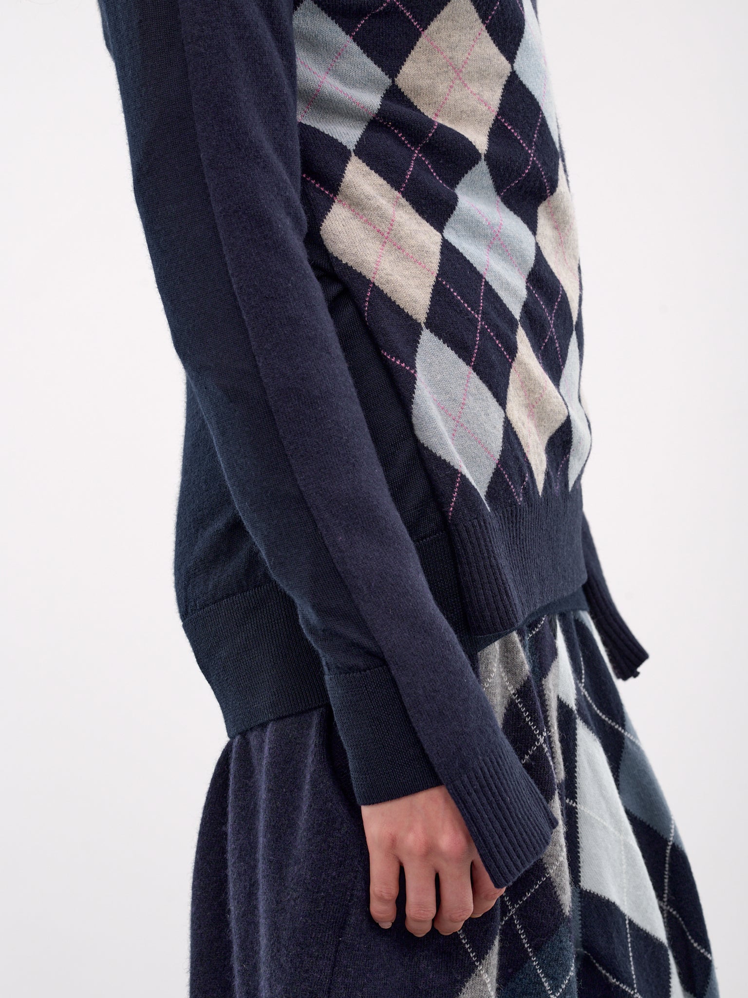 Knit Sweater (W24031KA11-GREY-BROWN)