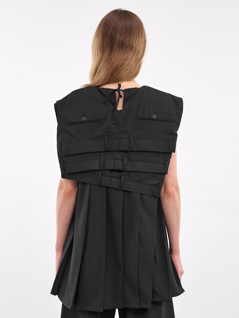 Deconstructed Suit Pant Mini Dress (W24094DD2-BLACK)