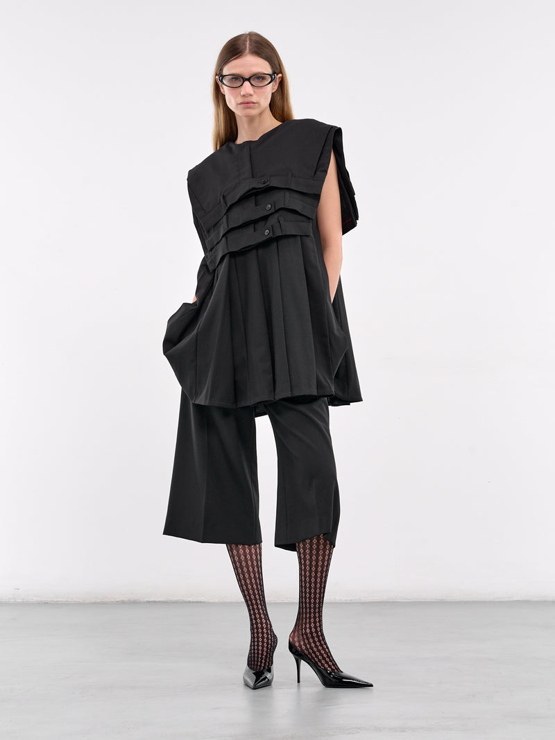 Deconstructed Suit Pant Mini Dress (W24094DD2-BLACK)