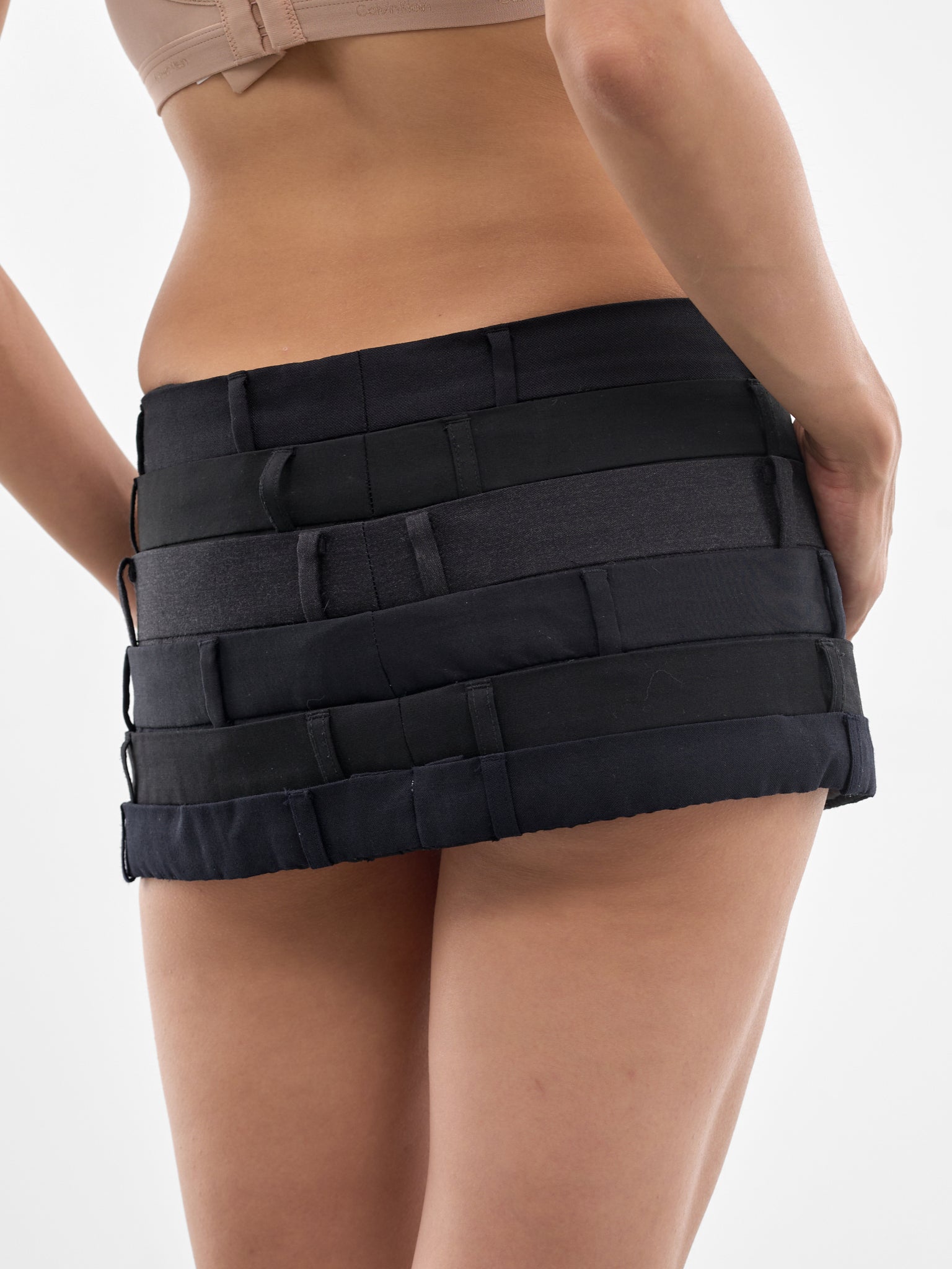Navy Deconstructed Waistband Mini Skirt (W25933109-NAVY)