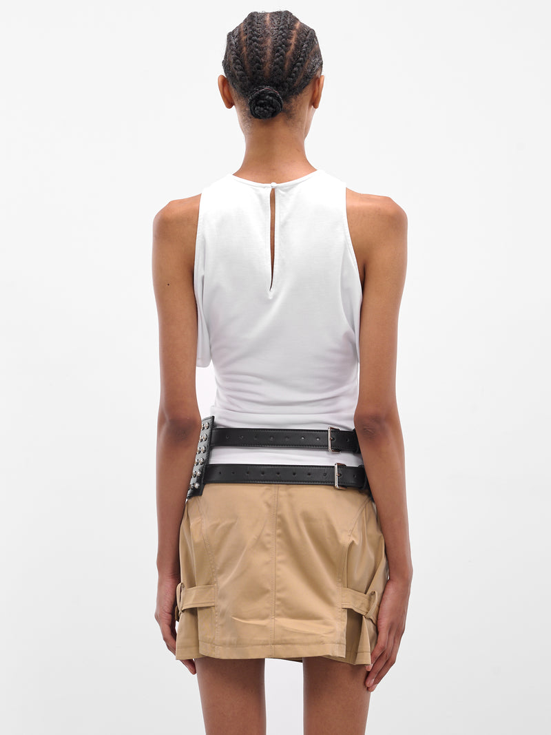 Black Leather Pearl Waist Belt (WAIST-BELT-BLACK)